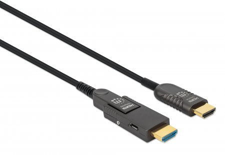Manhattan HDMI-Glasfaserkabel – 4K, 50 m, abnehmbarer Stecker