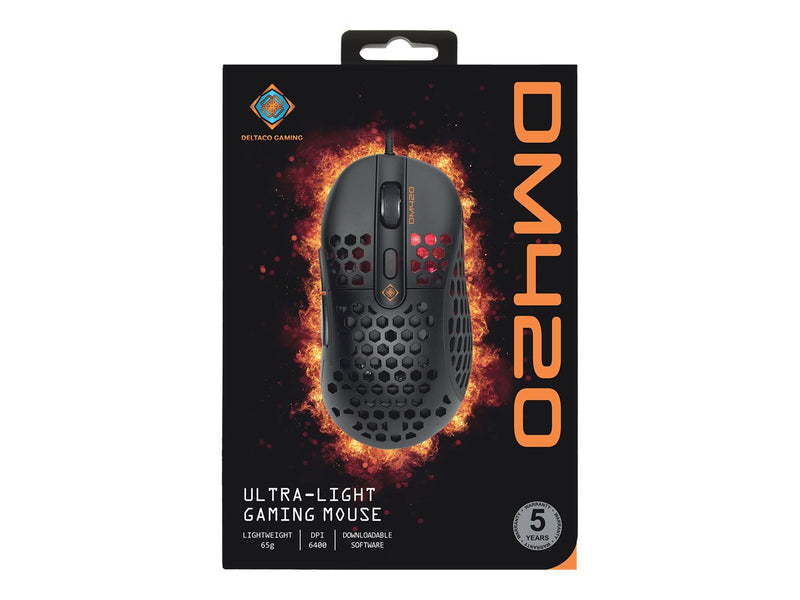 DELTACO Gaming-Maus – Präzise Steuerung, 6 Tasten