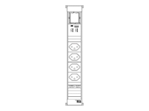 Bachmann POWER FRAME Steckdosenleiste – USB A/C, Unterputz-Montage