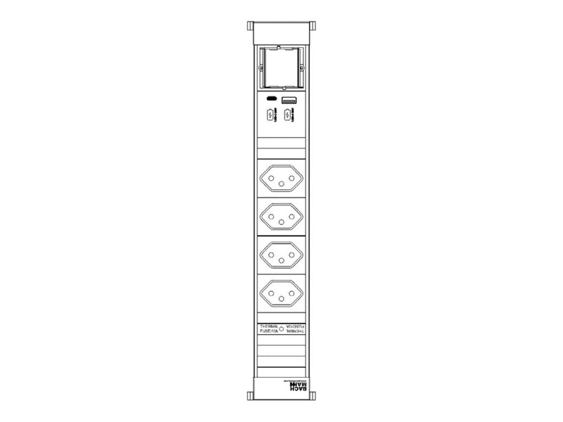 Bachmann POWER FRAME Steckdosenleiste – USB A/C, Unterputz-Montage