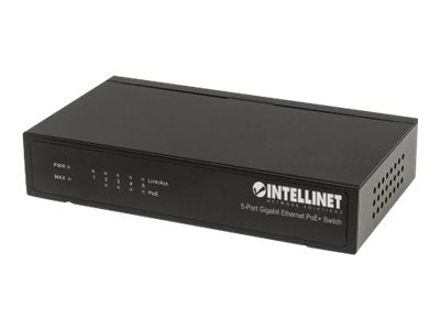 INTELLINET 5-Port PoE+ Switch – Gigabit Ethernet, 60W Leistung