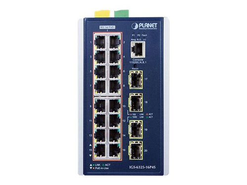 PLANET TECHNOLOGY Netzwerk-Switch – 16 PoE+ Ports, einfache Montage