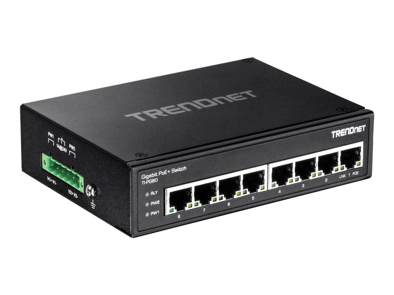 Trendnet 8-Port Netzwerk-Switch – PoE+, robust für Industrie