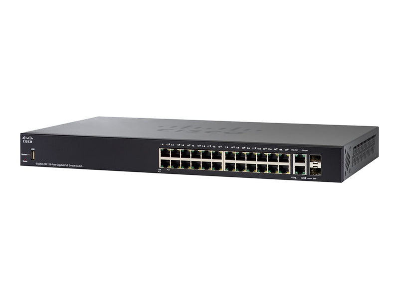 Cisco 26-Port Netzwerk-Switch – 24 Gigabit-Ports, PoE+ Unterstützung
