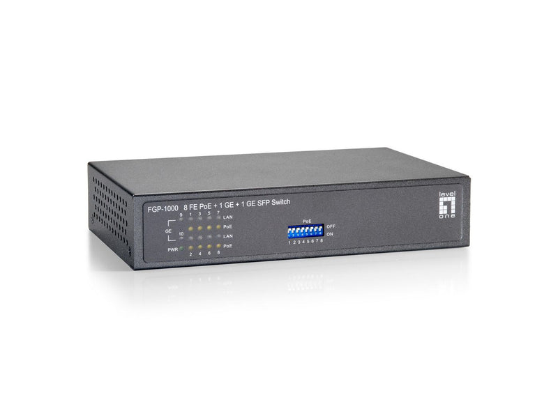 LevelOne Netzwerk-Switch – 8 PoE-Ports, Gigabit-Verbindung
