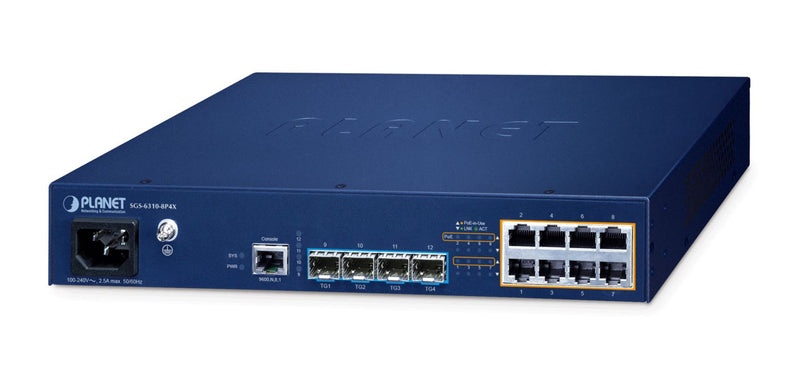 PLANET 8-Port Netzwerk-Switch – PoE+, einfaches Management