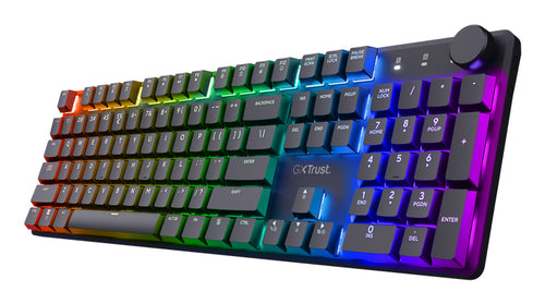 Trust GXT 868 Gaming-Tastatur – Kabellos, Mechanische Tasten