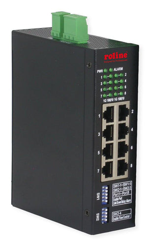 ROLINE Ethernet-Switch – 8 Ports, für DIN-Schienen