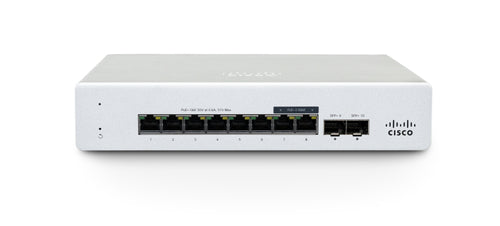 Cisco Meraki 8-Port Switch – Cloud-verwaltet, PoE+ Unterstützung