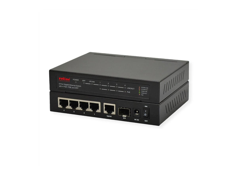 ROLINE Gigabit Switch – 5 Ports, PoE+ Unterstützung