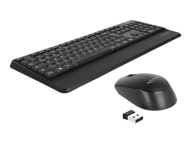 DELOCK Kabelloses Tastatur- und Maus-Set – Komfortabel mit Handauflage