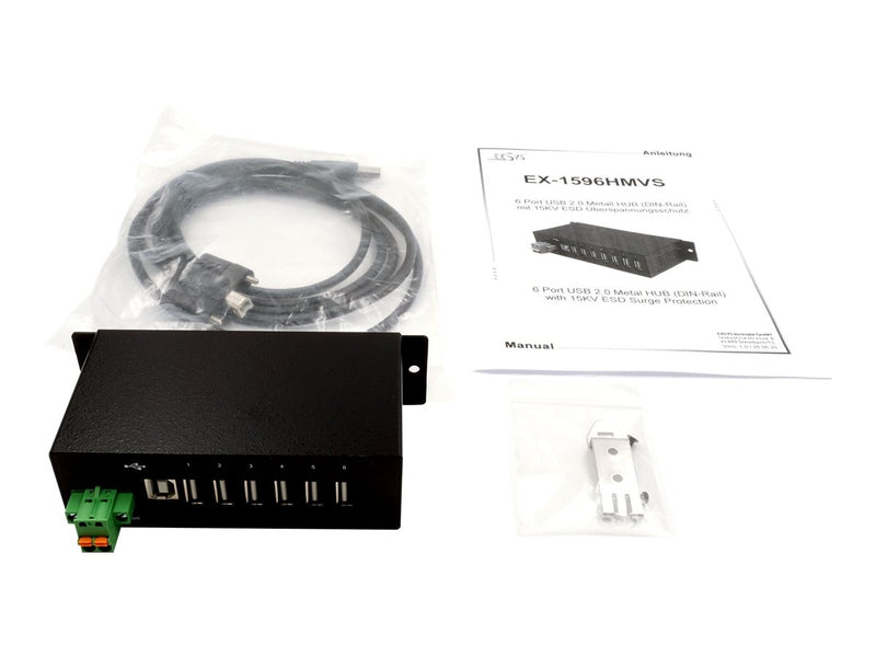 Exsys USB-Hub – 6 Ports, robustes Metallgehäuse