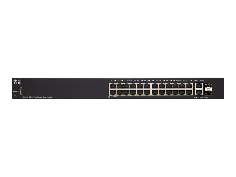 Cisco 26-Port Netzwerk-Switch – 24 Gigabit-Ports, PoE+ Unterstützung