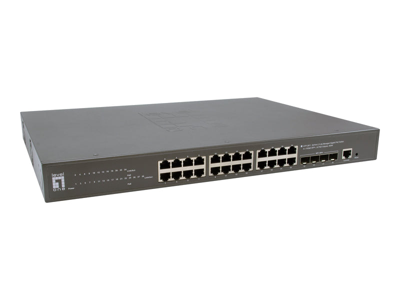 LevelOne 28-Port Switch – PoE+, ideal für kleine Büros