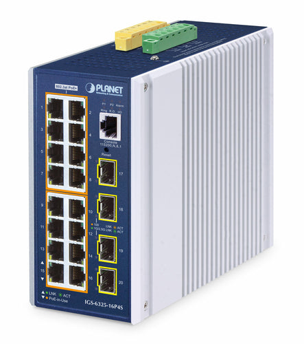 PLANET TECHNOLOGY Netzwerk-Switch – 16 PoE+ Ports, einfache Montage