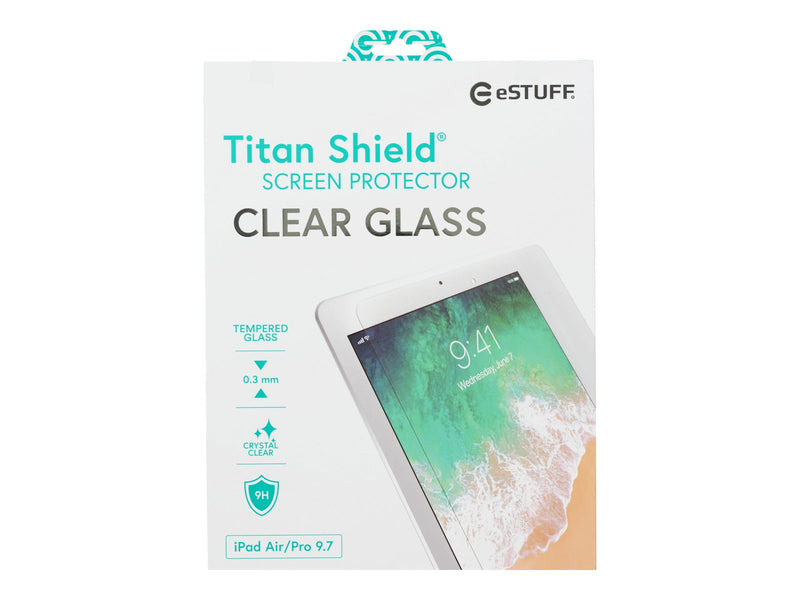 eSTUFF Titan Shield – Klarer Bildschirmschutz für iPad Air/Air2/9.7