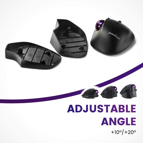 PERIXX Ergonomische Trackball-Maus – Kabellos, anpassbarer Winkel