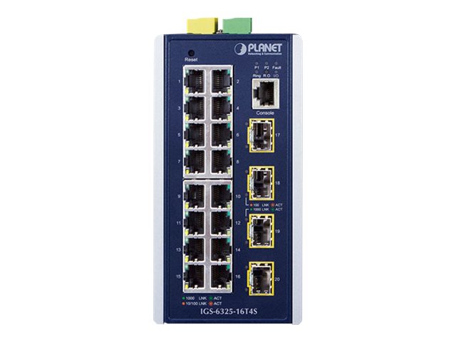 PLANET Switch – 20 Ports, für DIN- oder Wandmontage
