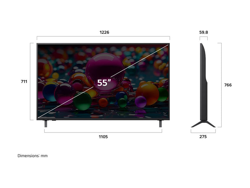 LG 55" Smart-TV – 4K UHD, IPS für klare Farben