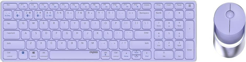 RAPOO 9750M Kabelloses Set – Deutsche QWERTZ-Tastatur, Lila