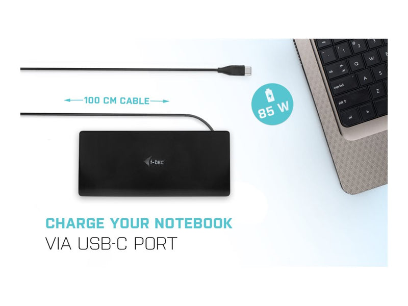 I-tec USB-C Dockingstation – Vier Bildschirme, Stromversorgung