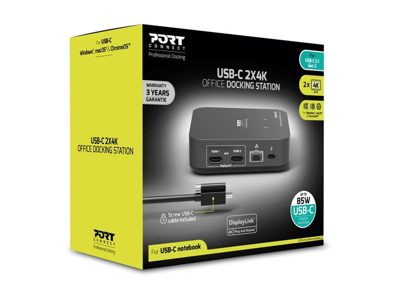 PORT Universal Dockingstation – 2x 4K HDMI, USB-C Anschluss