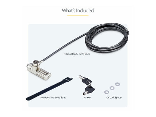 StarTech.com Laptopschloss – Doppelzugriff, 2m Kabel