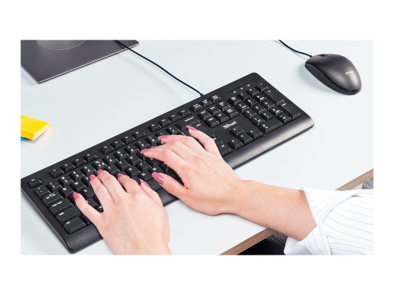 Trust Primo Tastatur- und Maus-Set – Spritzwasserschutz, USB-Anschluss