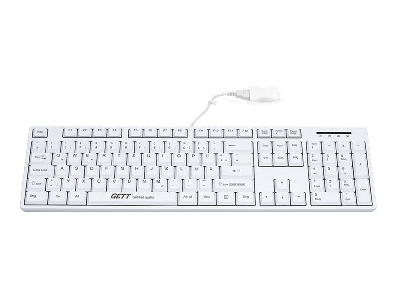 GETT USB-Tastatur – Spritzwassergeschützt, Antimikrobielle Oberfläche