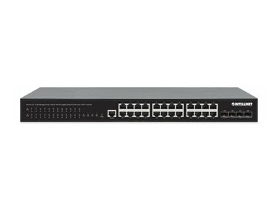 INTELLINET Managed Switch – 28 Anschlüsse, PoE+ Unterstützung