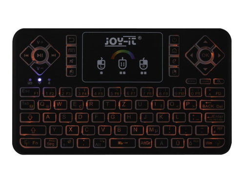 JOY-IT Mini Wireless Tastatur – RGB Licht, Touchpad