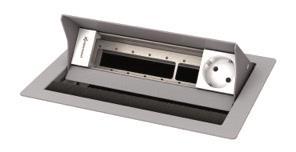 Kindermann CablePort – 4-fach Steckdosengehäuse, silber