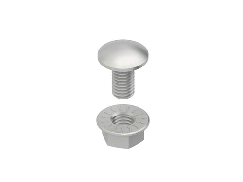 Niedax Flachrundschraube mit Mutter – Edelstahl, 10x25 mm