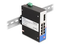 Delock Industrie-Switch – 8 Gigabit-Ports, Hutschienenmontage