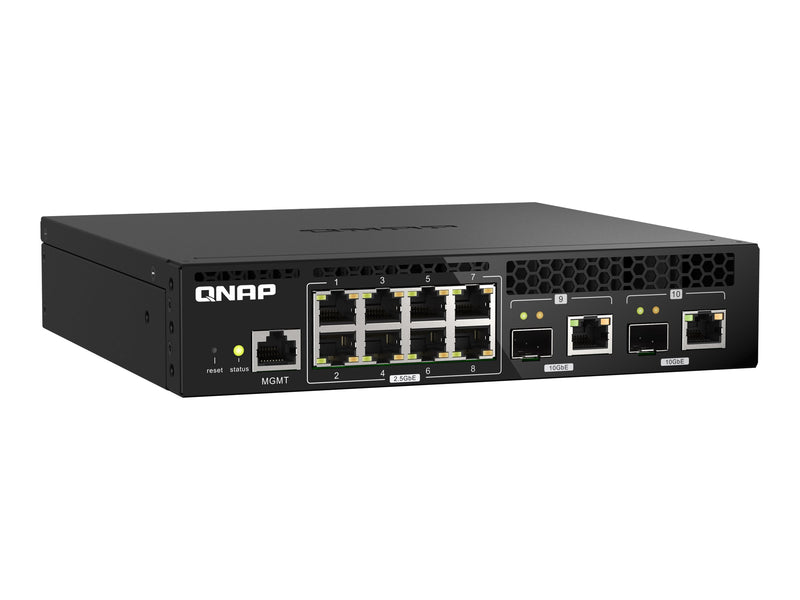 QNAP Netzwerk-Switch – 8 Ports, 2.5 Gbps, 2x 10 Gbps Kombi-Ports