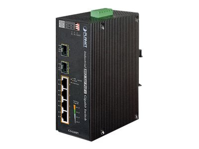 Planet Technology Gigabit-Industrieswitch – 4 PoE Ports, 2 SFP Ports
