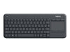 Logitech Kabellose Tastatur – Mit Touchpad, 10 m Reichweite