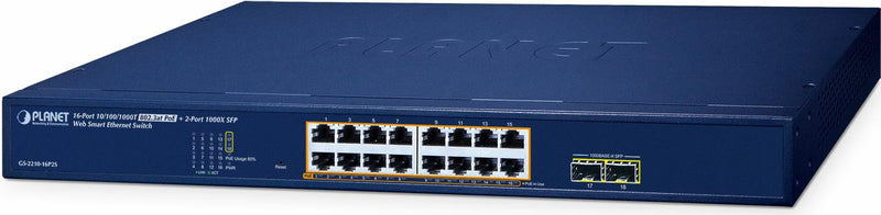 PLANET Ethernet Switch – 16 Ports, PoE-Unterstützung