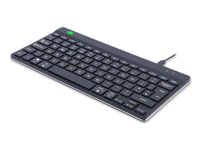 R-GO TOOLS Kompakte Ergonomische Tastatur – USB-Anschluss, Schwarz