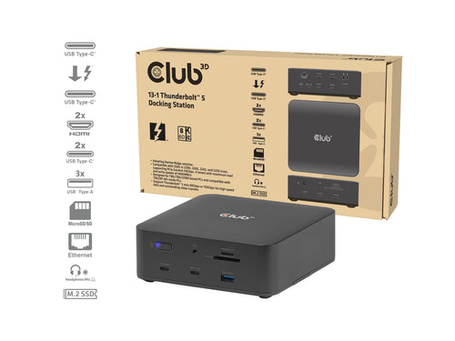 CLUB3D Dockingstation – Thunderbolt 5, 3 Displays