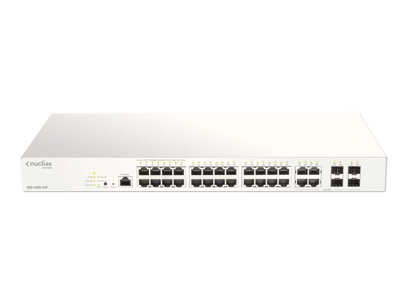 D-Link 28-Port Netzwerkswitch – Cloud-Verwaltung, PoE+ Unterstützung