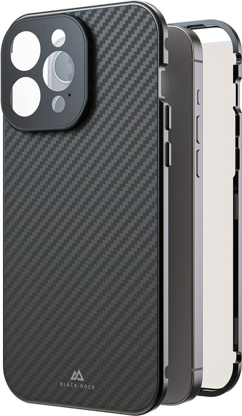BLACK ROCK Schutzhülle für iPhone 16 Pro Max – Rundumschutz, Echt-Carbon