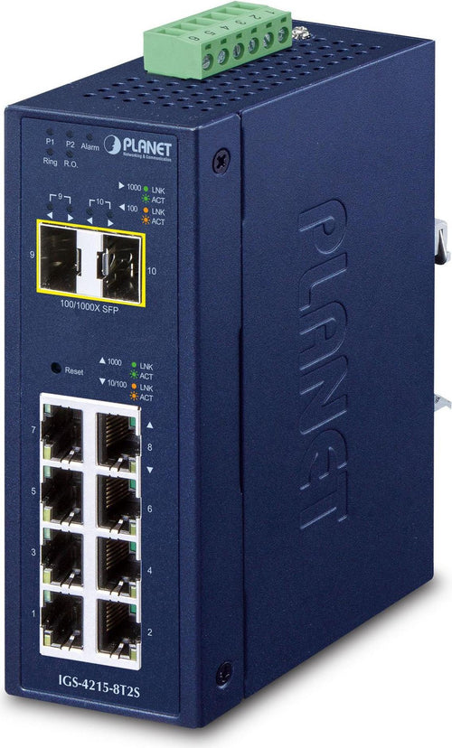 PLANET Switch – 8-Port Gigabit, für Wand- und DIN-Schiene