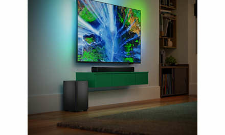 Philips Soundbar 2.1 – Kabelloser Subwoofer für satten Klang