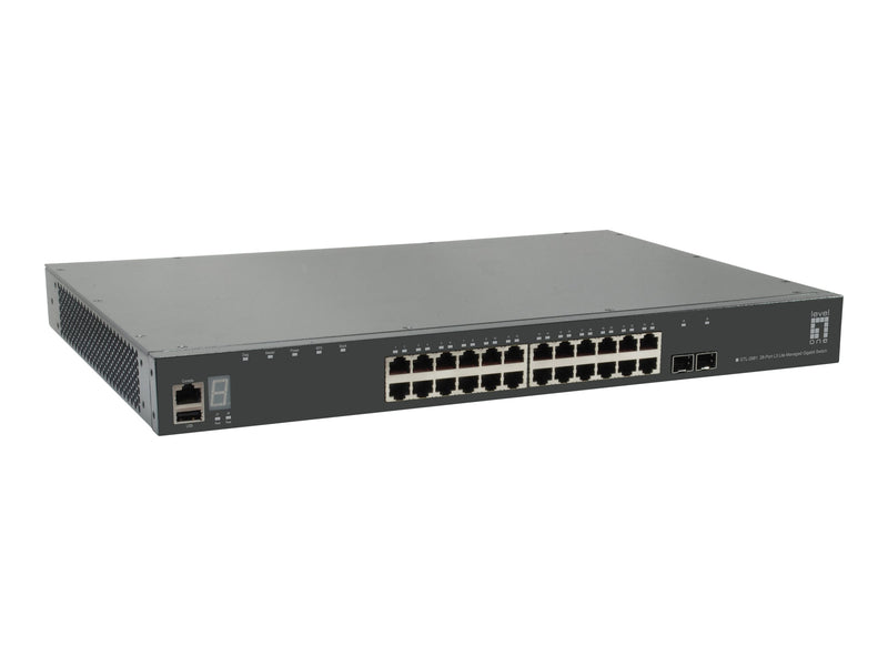 LevelOne Netzwerk-Switch – 28 Ports, Rack-montierbar