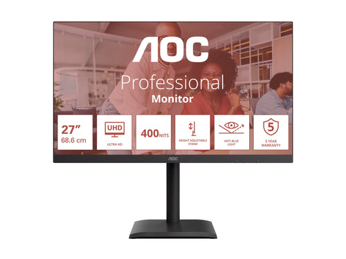AOC 27" 4K Monitor – IPS-Display, integrierte Lautsprecher