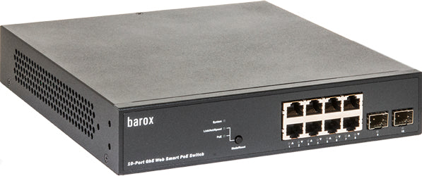 Barox 19" Switch – WebSmart Management, 8 Ports PoE+