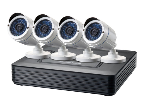 LevelOne Überwachungskamera-Set – 4 Kameras, 8-Kanal DVR