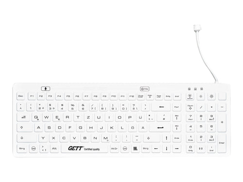 GETT Silikon-Tastatur – desinfizierbar, wasserdicht, 110 Tasten