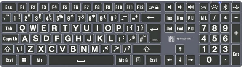 LOGIC-KEYBOARD Kabellose Tastatur – Große Tasten, Hintergrundbeleuchtung